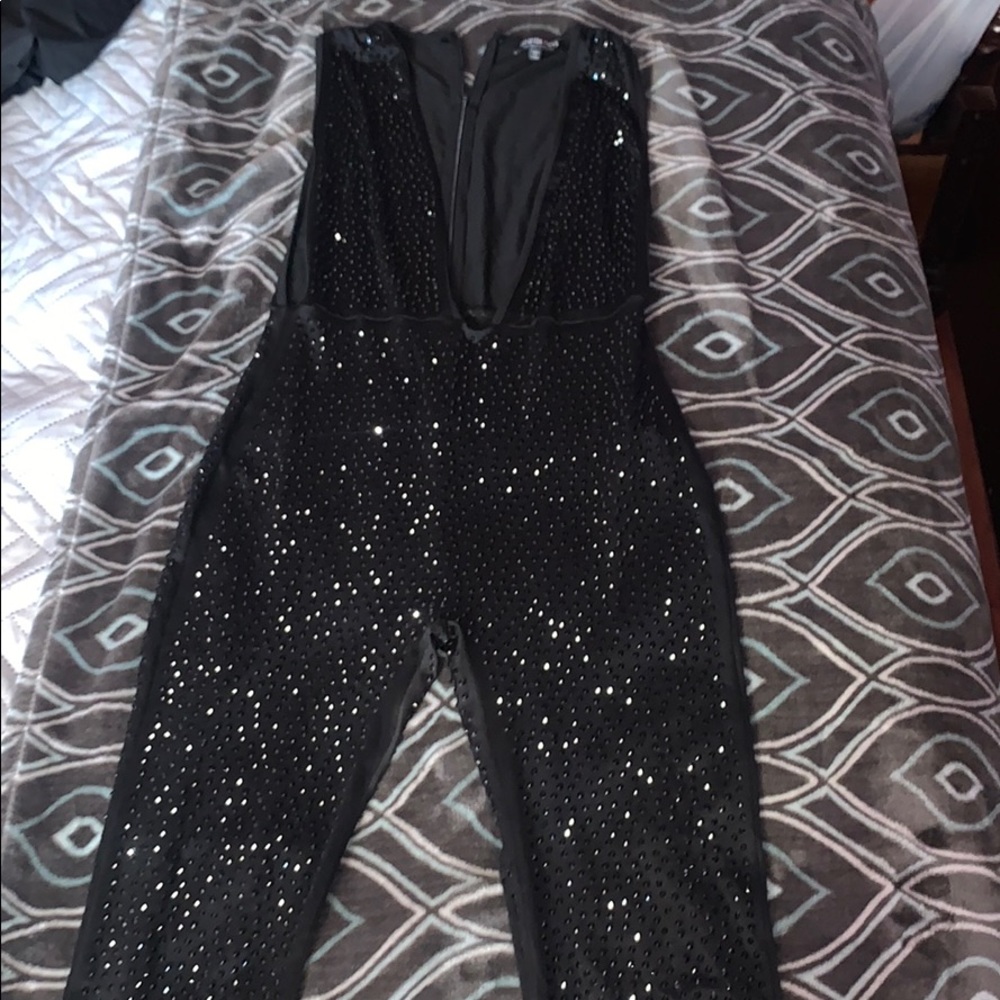 Black shimmery romper